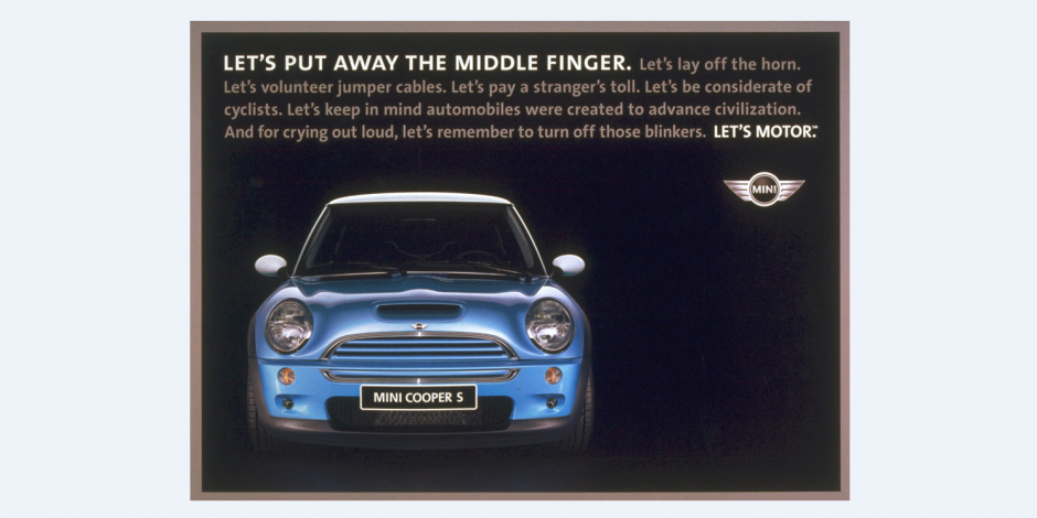 Marketing Moment 118: Mini USA breaks from convention with 2002 “Let’s Motor” campaign