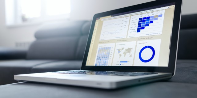 Analytics dashboard on laptop