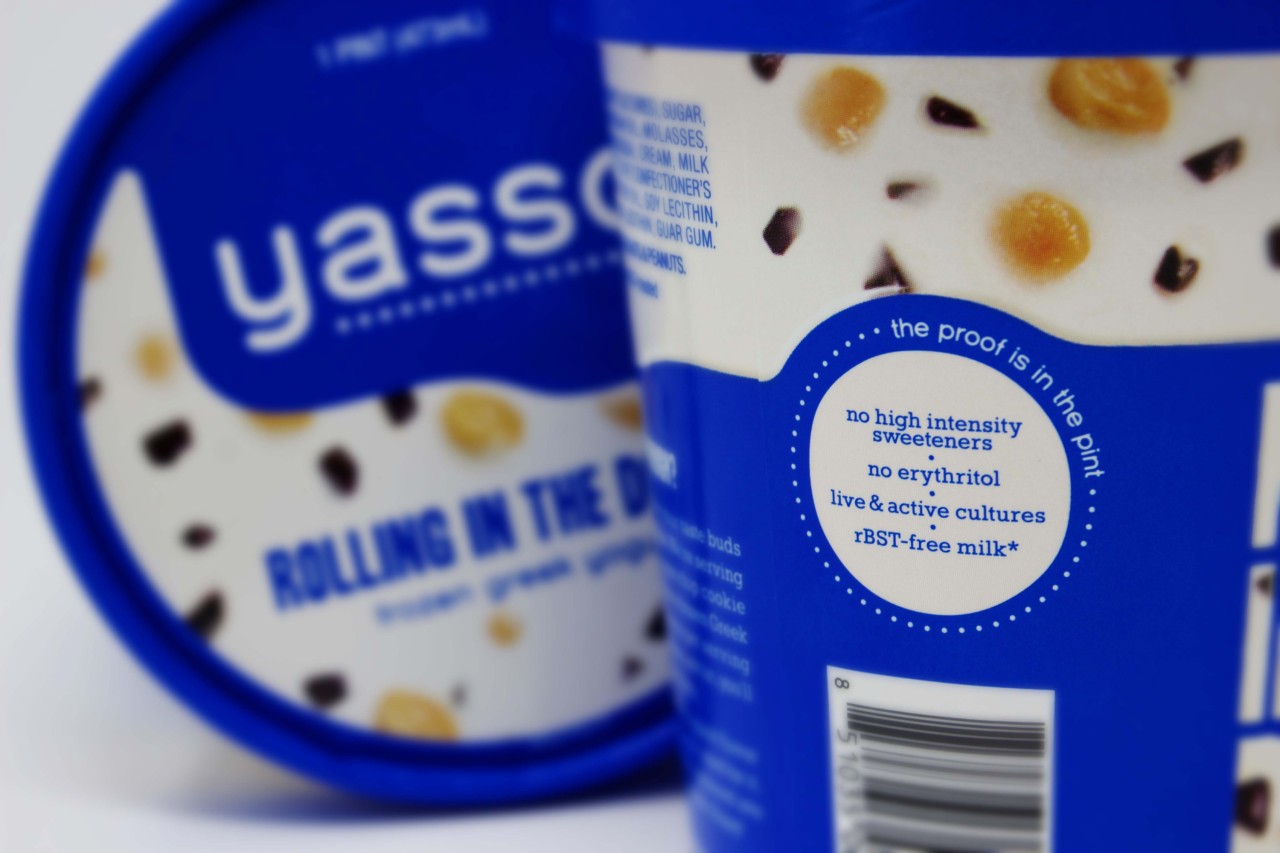 Yasso Frozen Greek Yogurt Packaging and website design by Fortnight